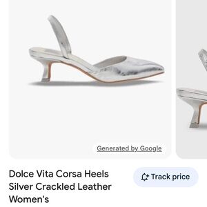 Dolce Vita corsa Silver Heels cracked leather